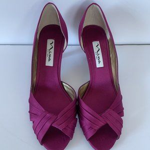 Nina Satin Orsay Pumps Heels sz 36 US 6 like new
